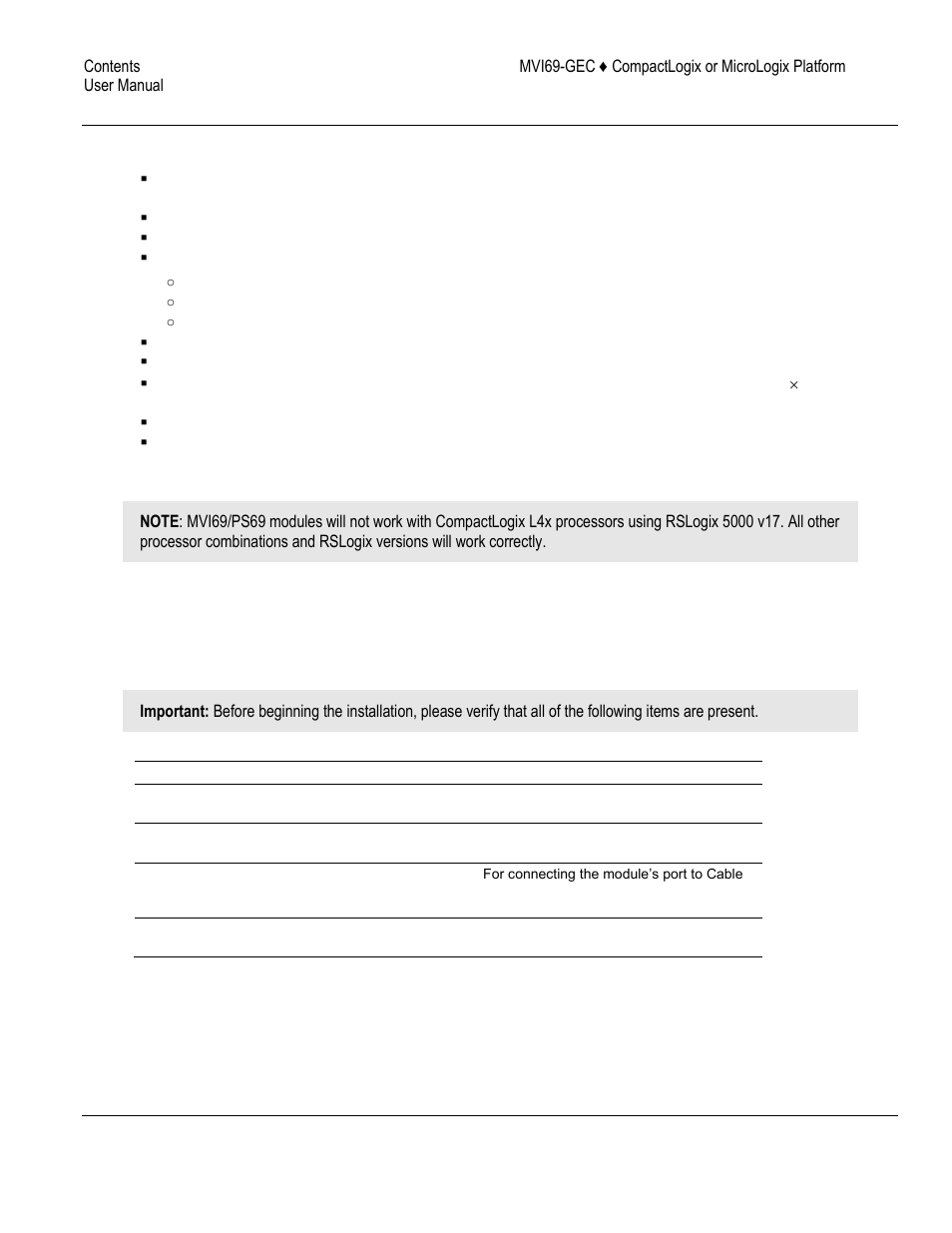 Package contents | ProSoft Technology MVI69-GEC User Manual | Page 8 / 86