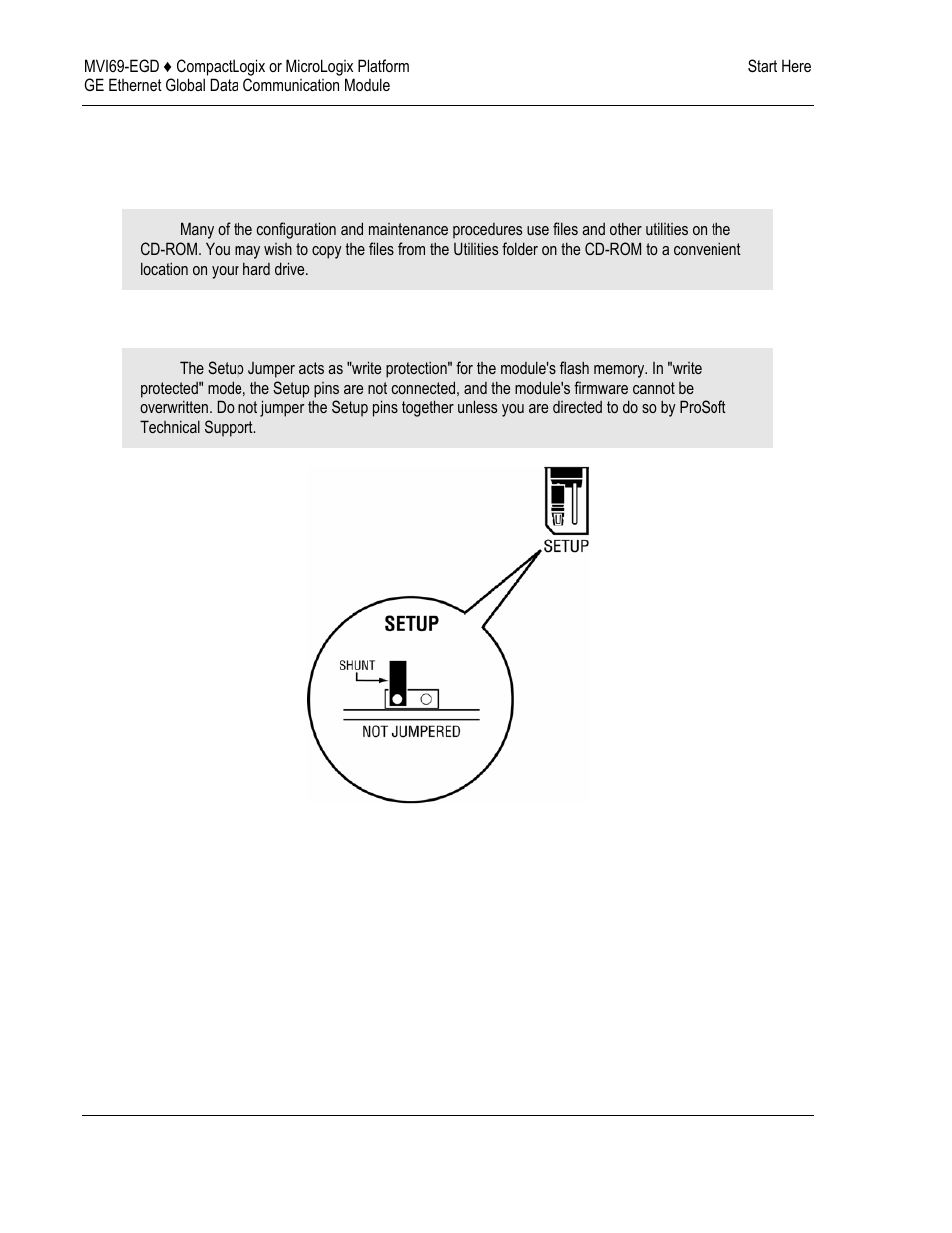 Setting jumpers, Setting, Jumpers | ProSoft Technology MVI69-EGD User Manual | Page 12 / 96