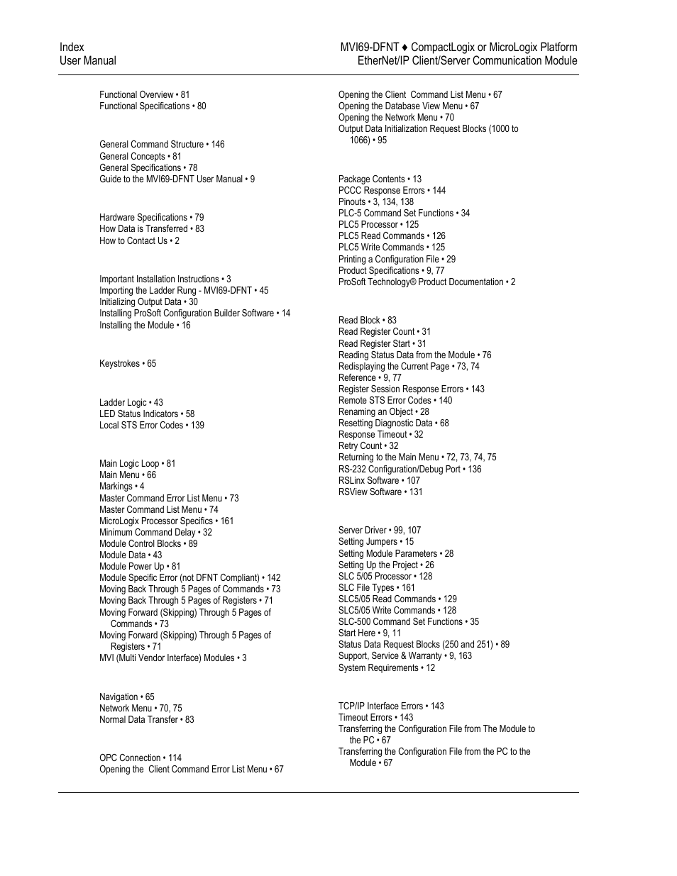 ProSoft Technology MVI69-DFNT User Manual | Page 166 / 167