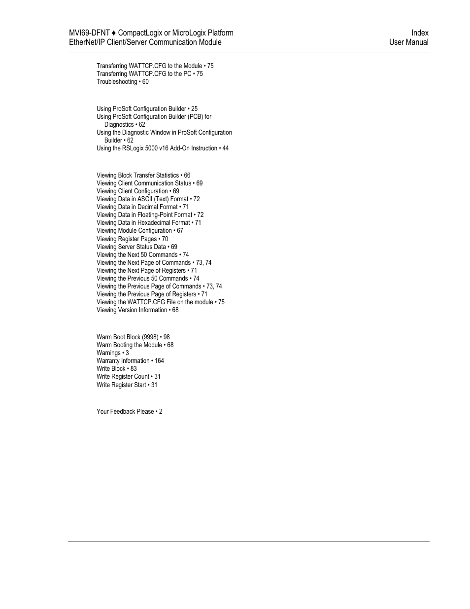 ProSoft Technology MVI69-DFNT User Manual | Page 167 / 167