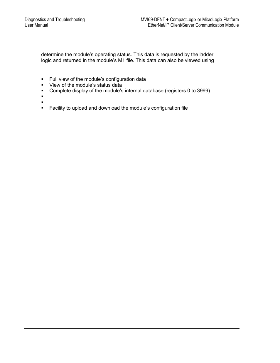 Reading status data from the module | ProSoft Technology MVI69-DFNT User Manual | Page 76 / 167