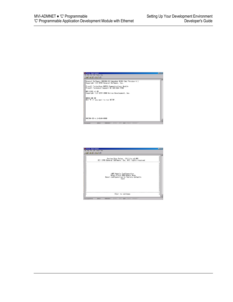 Mvi system bios setup | ProSoft Technology MVI69-ADMNET User Manual | Page 41 / 122