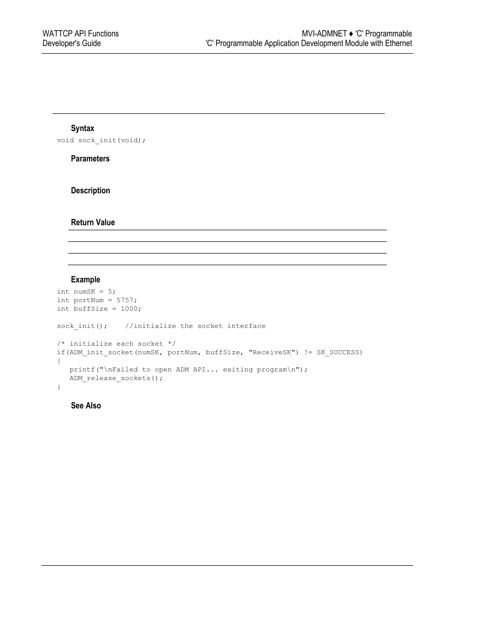 Admnet api initialize functions | ProSoft Technology MVI69-ADMNET User Manual | Page 80 / 122