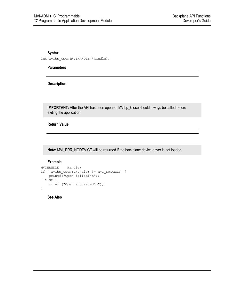 Backplane api initialization functions | ProSoft Technology MVI69-ADM User Manual | Page 203 / 342