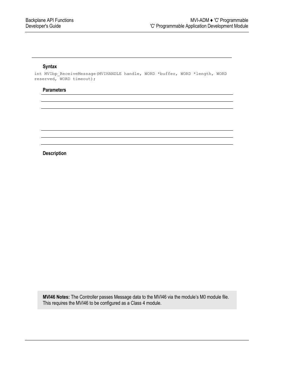 Backplane api messaging functions | ProSoft Technology MVI69-ADM User Manual | Page 216 / 342