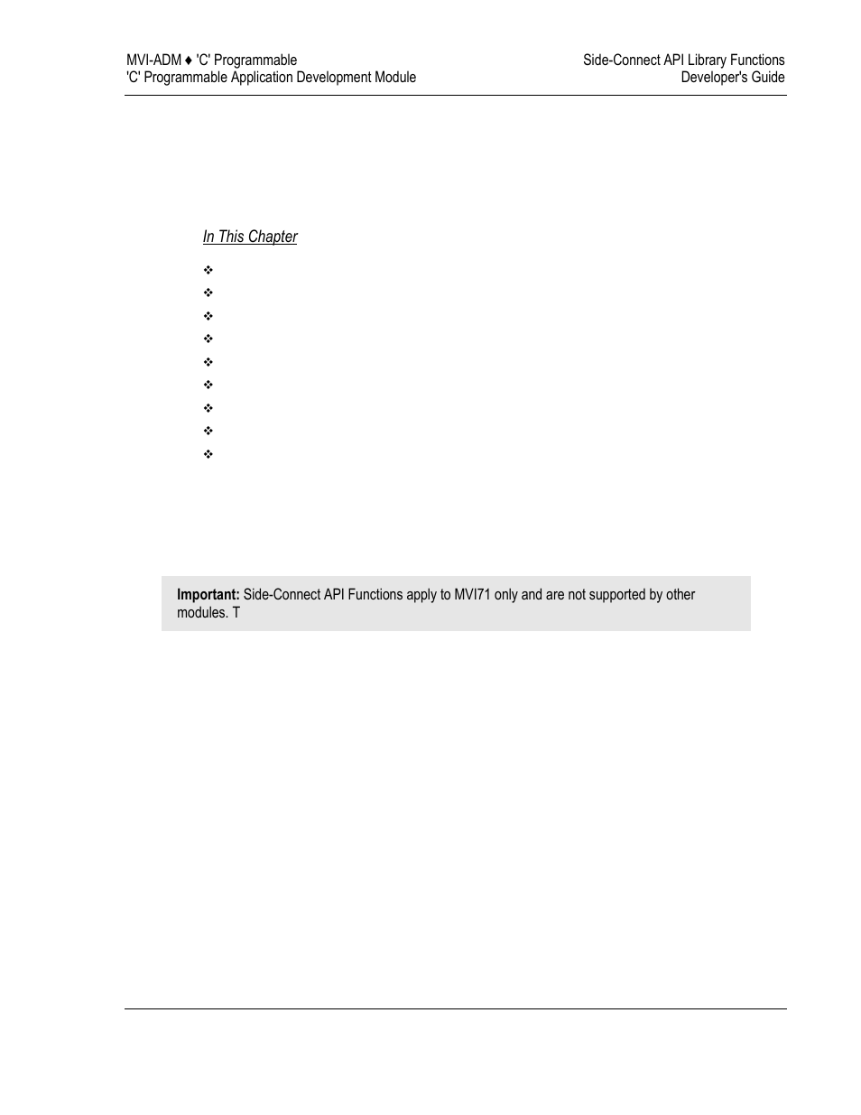11 side-connect api library functions | ProSoft Technology MVI69-ADM User Manual | Page 301 / 342