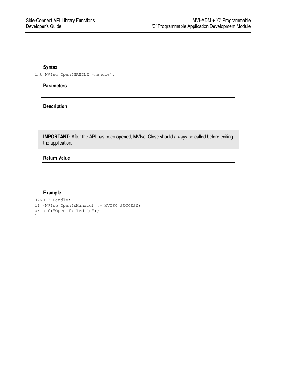 Side-connect api initialization functions | ProSoft Technology MVI69-ADM User Manual | Page 304 / 342