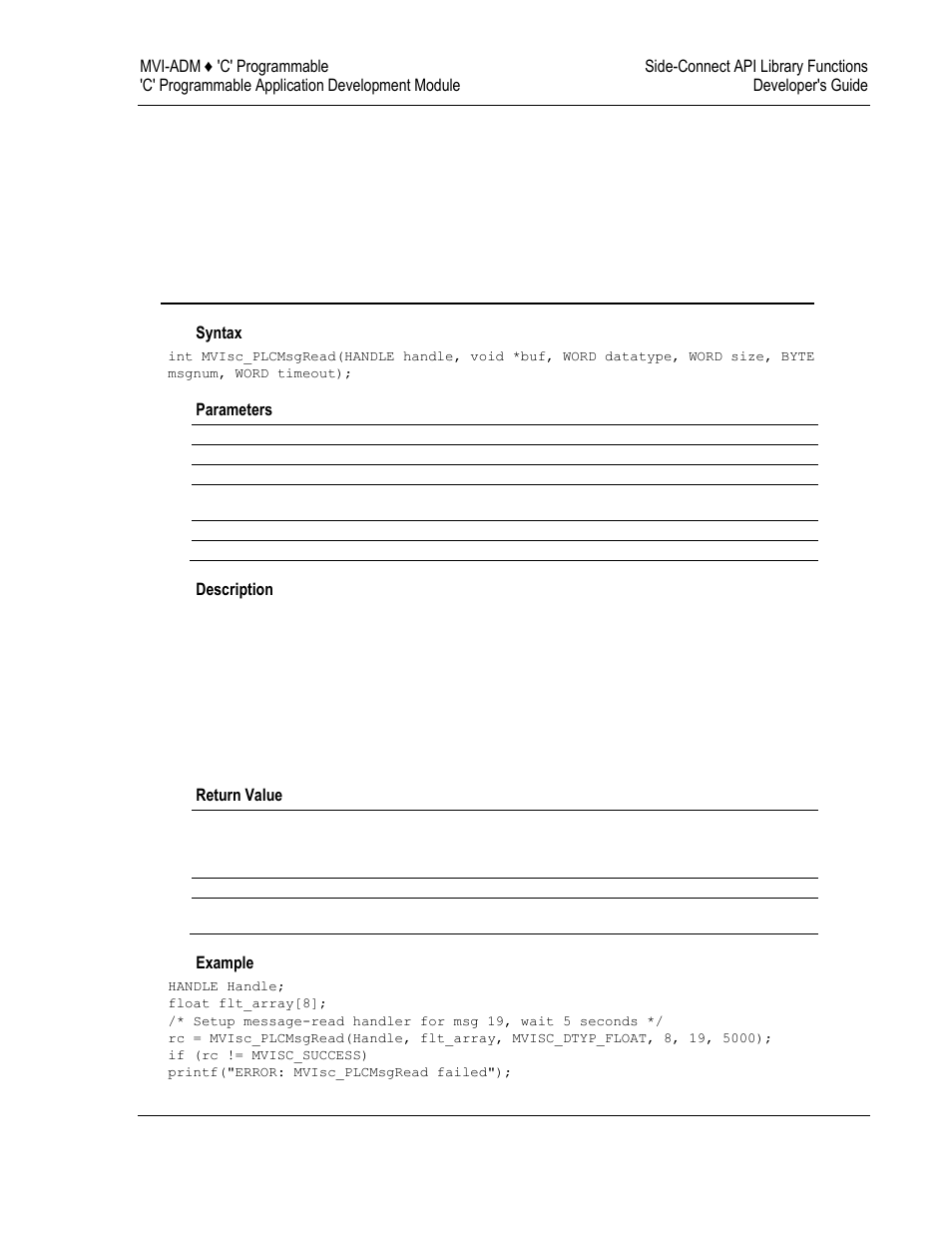 Side-connect api plc message handling functions | ProSoft Technology MVI69-ADM User Manual | Page 315 / 342