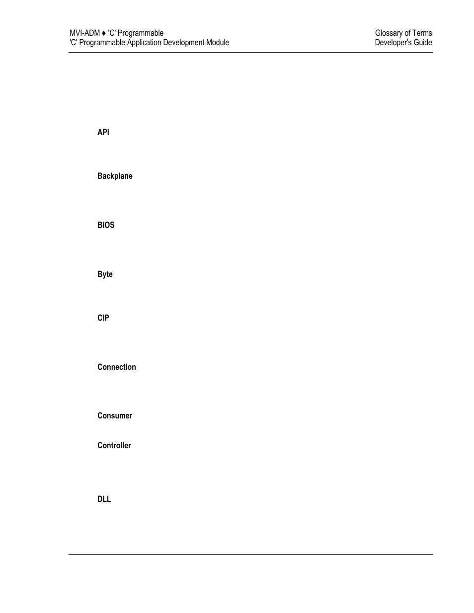 Glossary of terms | ProSoft Technology MVI69-ADM User Manual | Page 335 / 342