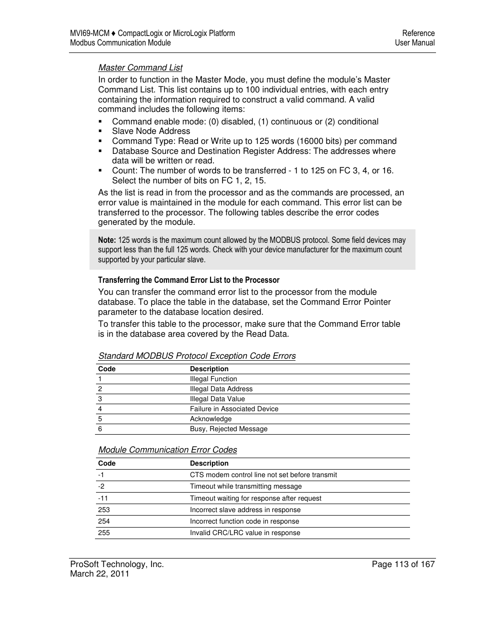 ProSoft Technology MVI69-MCM User Manual | Page 113 / 167