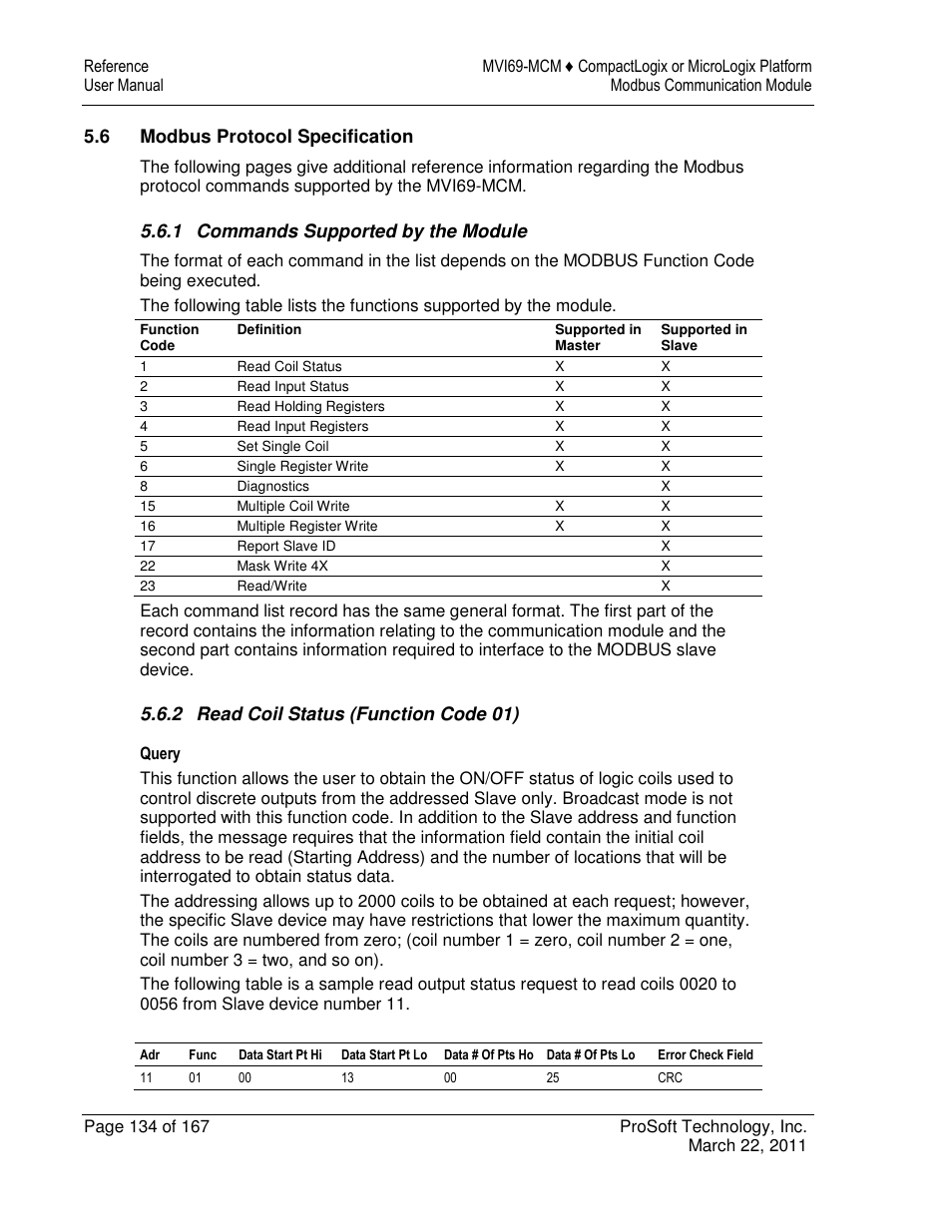 ProSoft Technology MVI69-MCM User Manual | Page 134 / 167