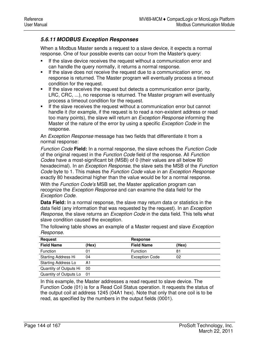 ProSoft Technology MVI69-MCM User Manual | Page 144 / 167