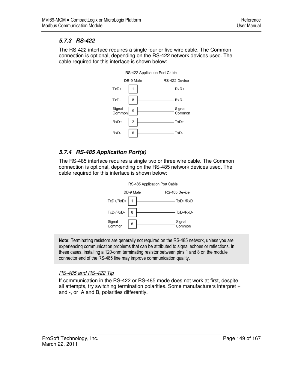 ProSoft Technology MVI69-MCM User Manual | Page 149 / 167