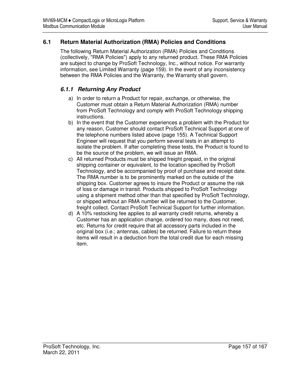 ProSoft Technology MVI69-MCM User Manual | Page 157 / 167