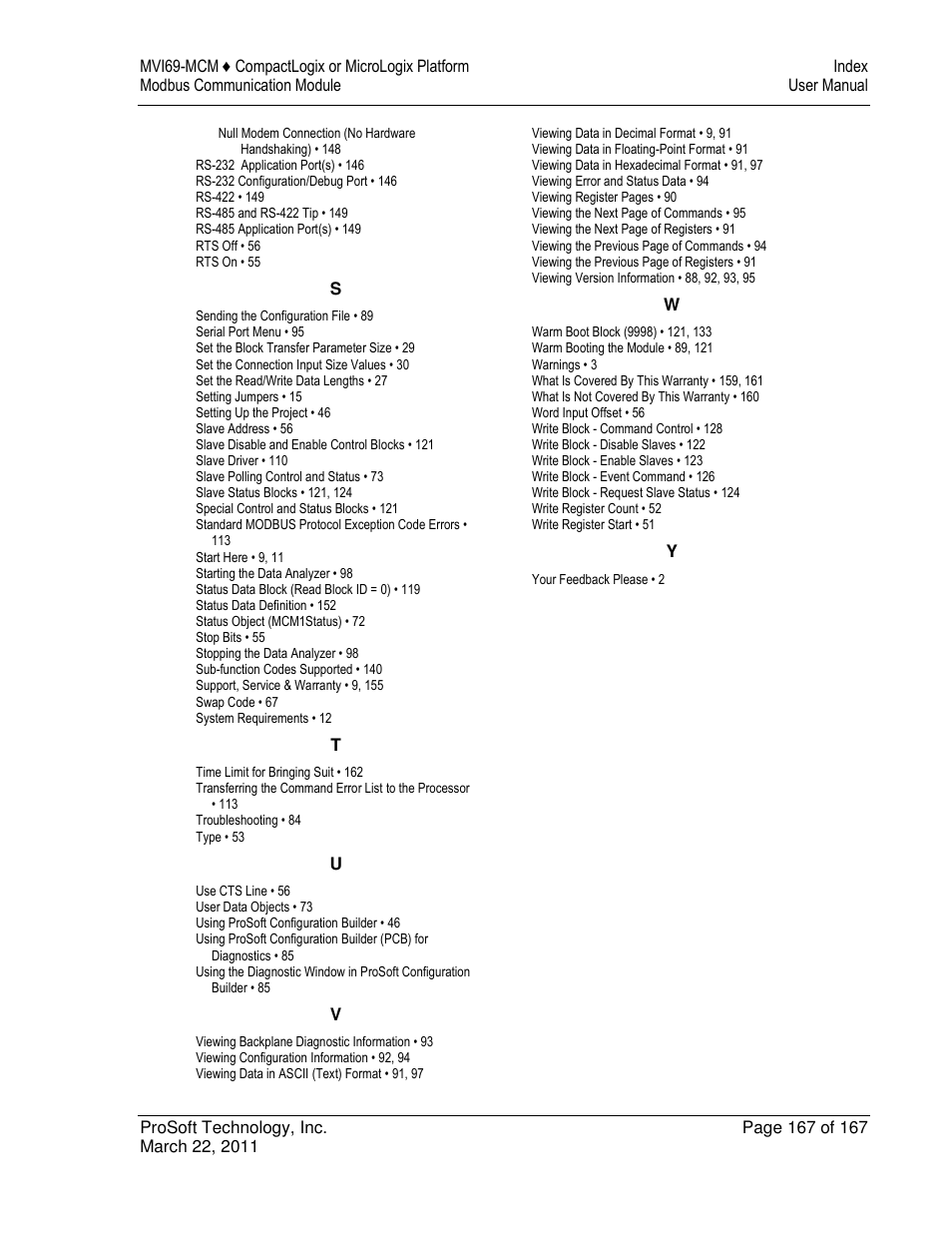 ProSoft Technology MVI69-MCM User Manual | Page 167 / 167