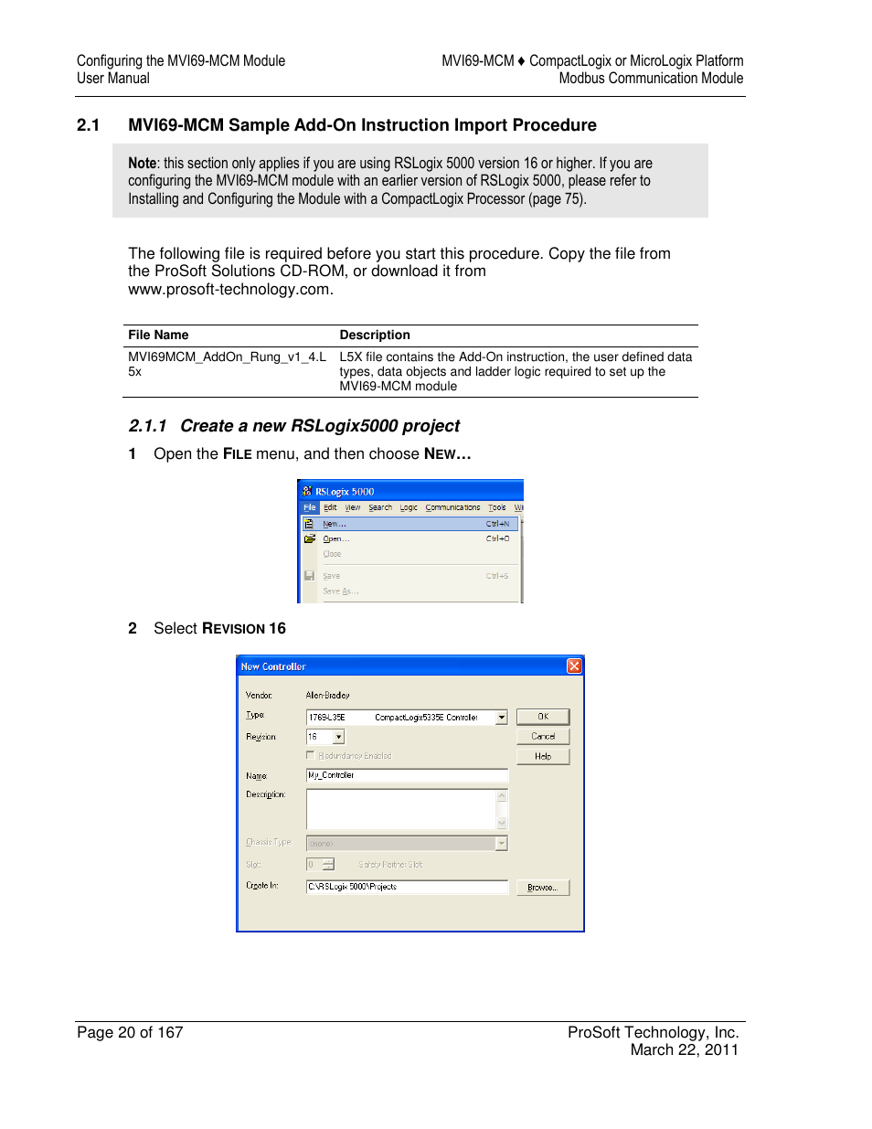 ProSoft Technology MVI69-MCM User Manual | Page 20 / 167