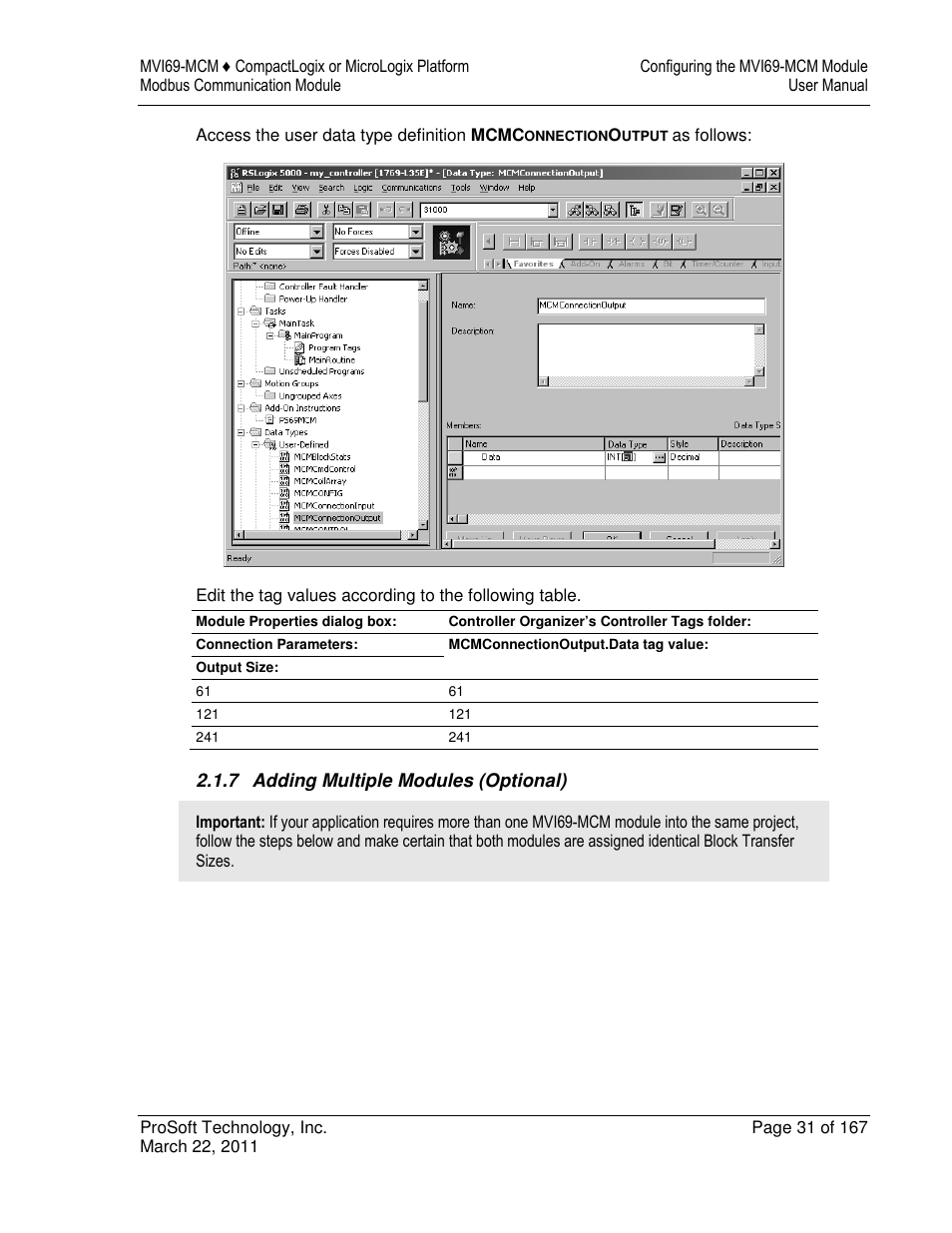 ProSoft Technology MVI69-MCM User Manual | Page 31 / 167