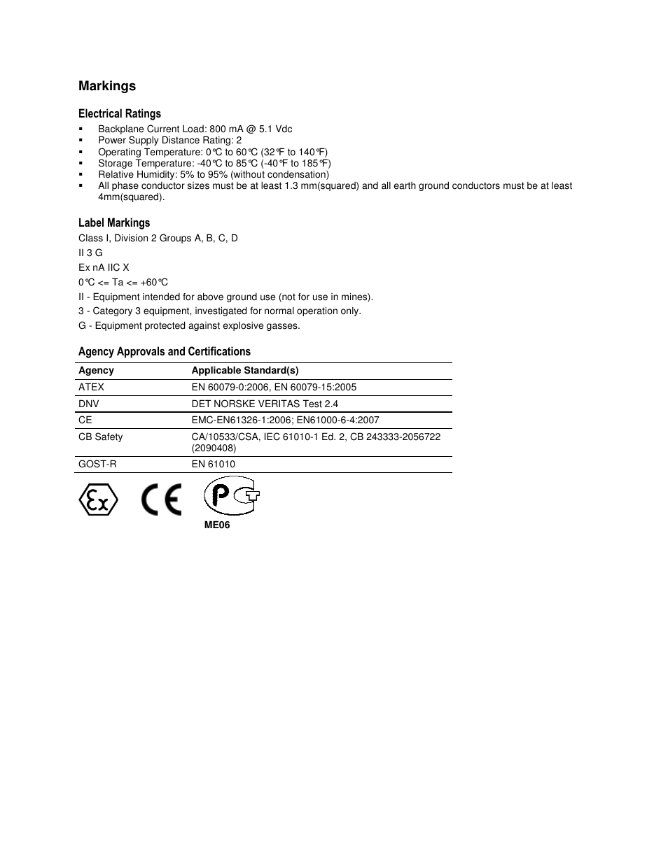 Markings | ProSoft Technology MVI69-MCM User Manual | Page 4 / 167