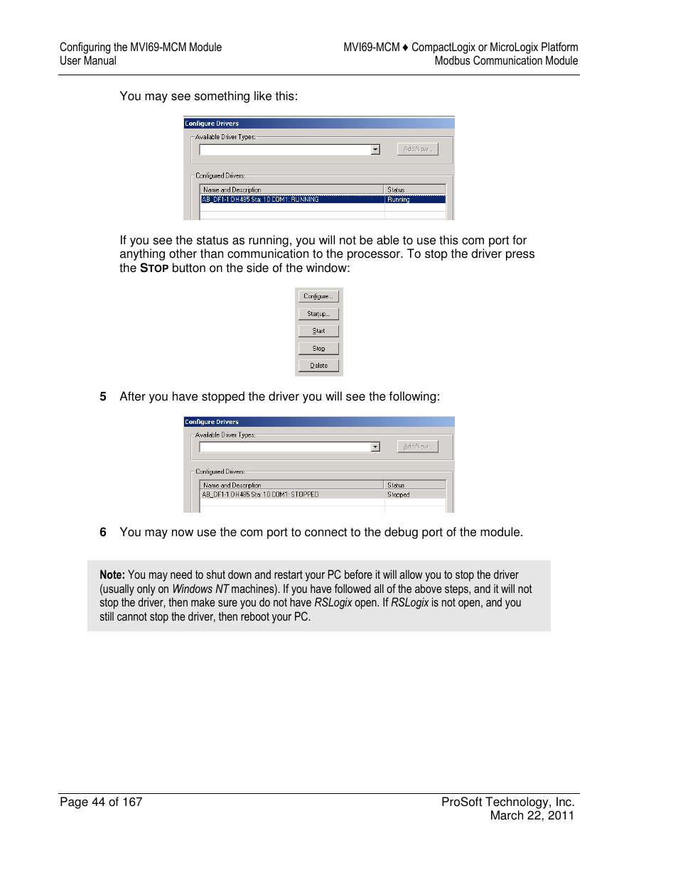 ProSoft Technology MVI69-MCM User Manual | Page 44 / 167
