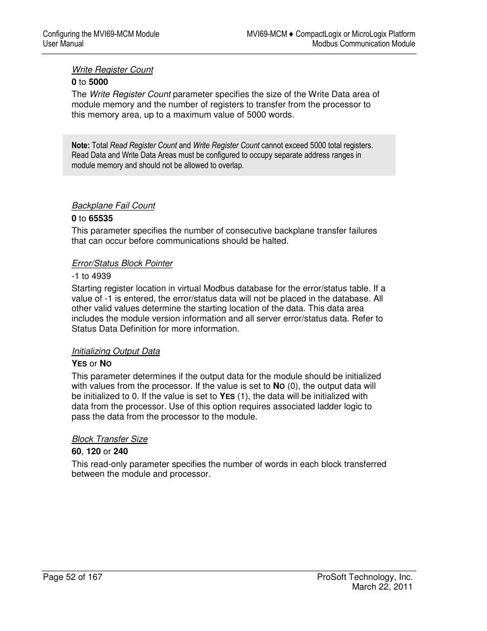 ProSoft Technology MVI69-MCM User Manual | Page 52 / 167