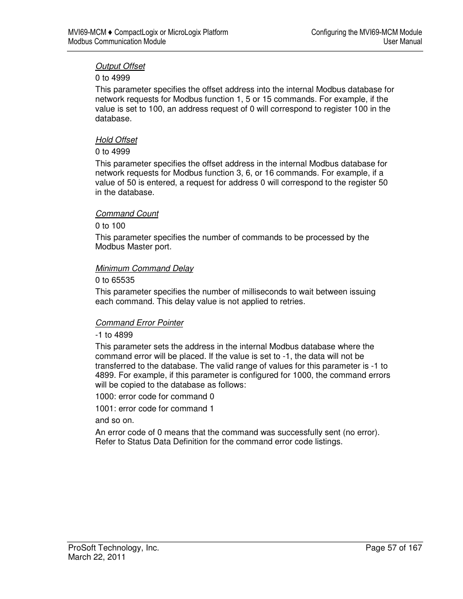 ProSoft Technology MVI69-MCM User Manual | Page 57 / 167