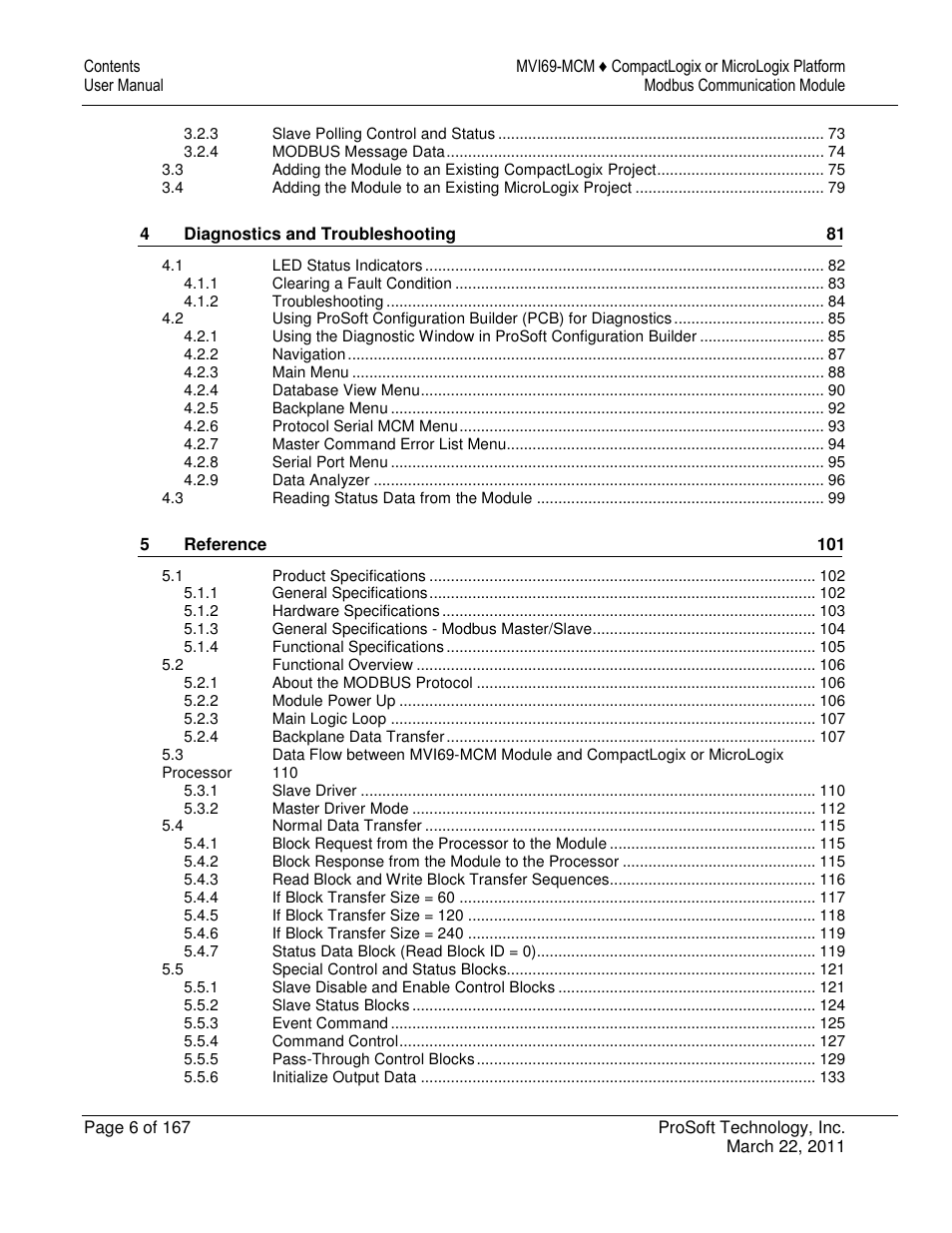 ProSoft Technology MVI69-MCM User Manual | Page 6 / 167