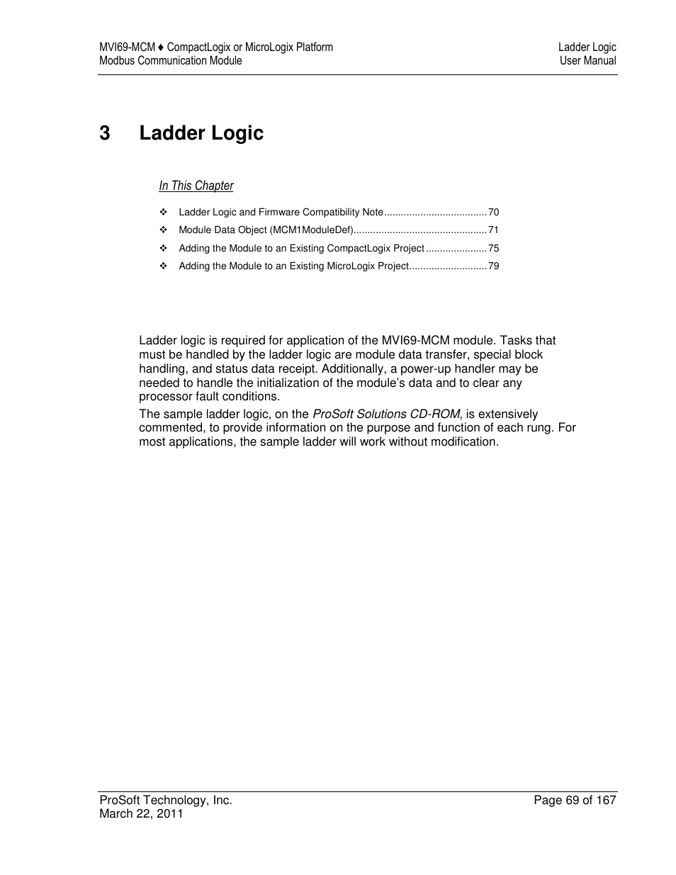 3ladder logic | ProSoft Technology MVI69-MCM User Manual | Page 69 / 167