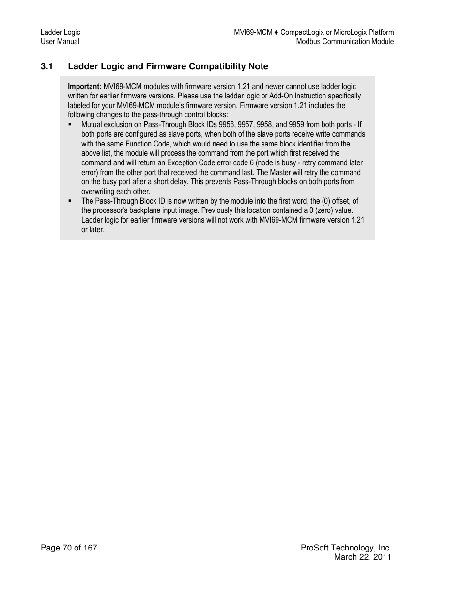ProSoft Technology MVI69-MCM User Manual | Page 70 / 167