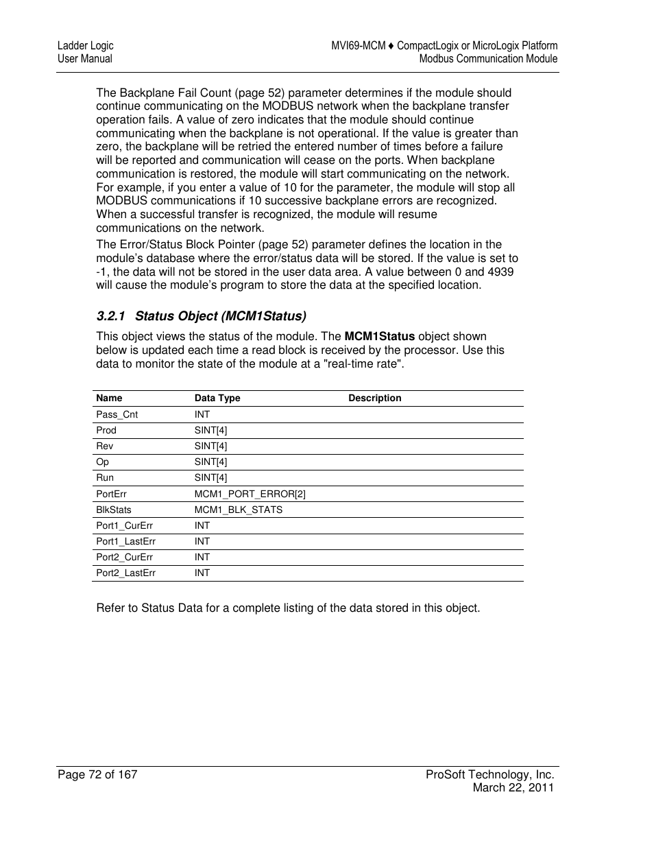 ProSoft Technology MVI69-MCM User Manual | Page 72 / 167