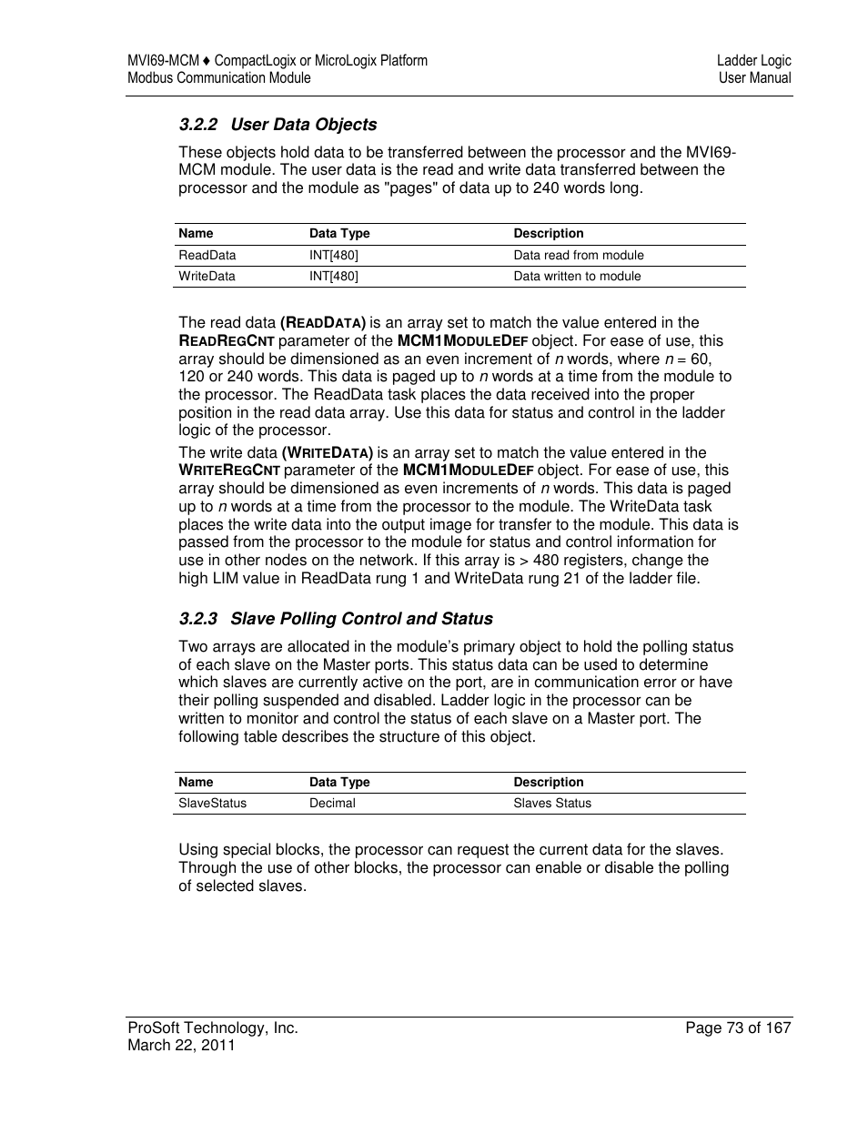 ProSoft Technology MVI69-MCM User Manual | Page 73 / 167