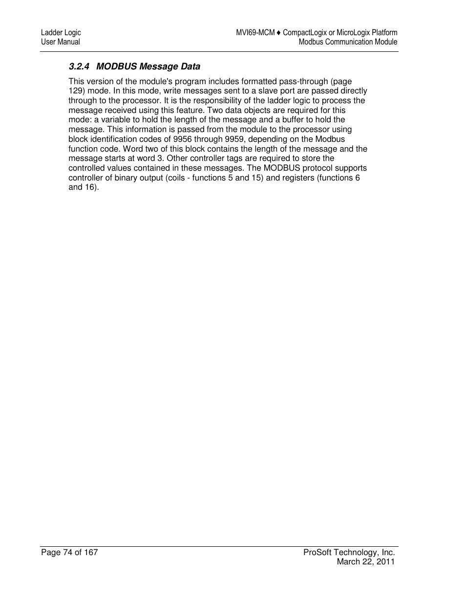 ProSoft Technology MVI69-MCM User Manual | Page 74 / 167