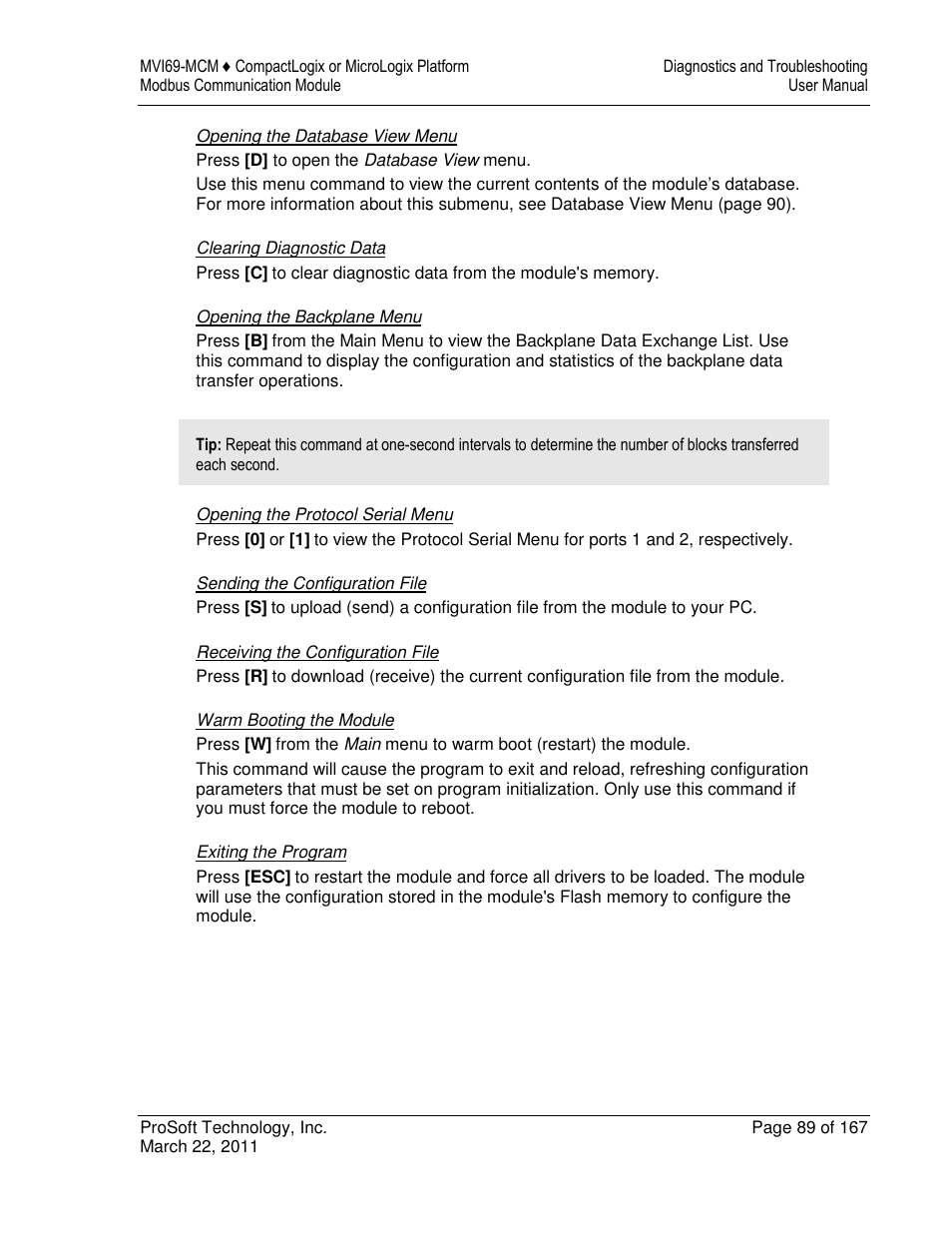 ProSoft Technology MVI69-MCM User Manual | Page 89 / 167