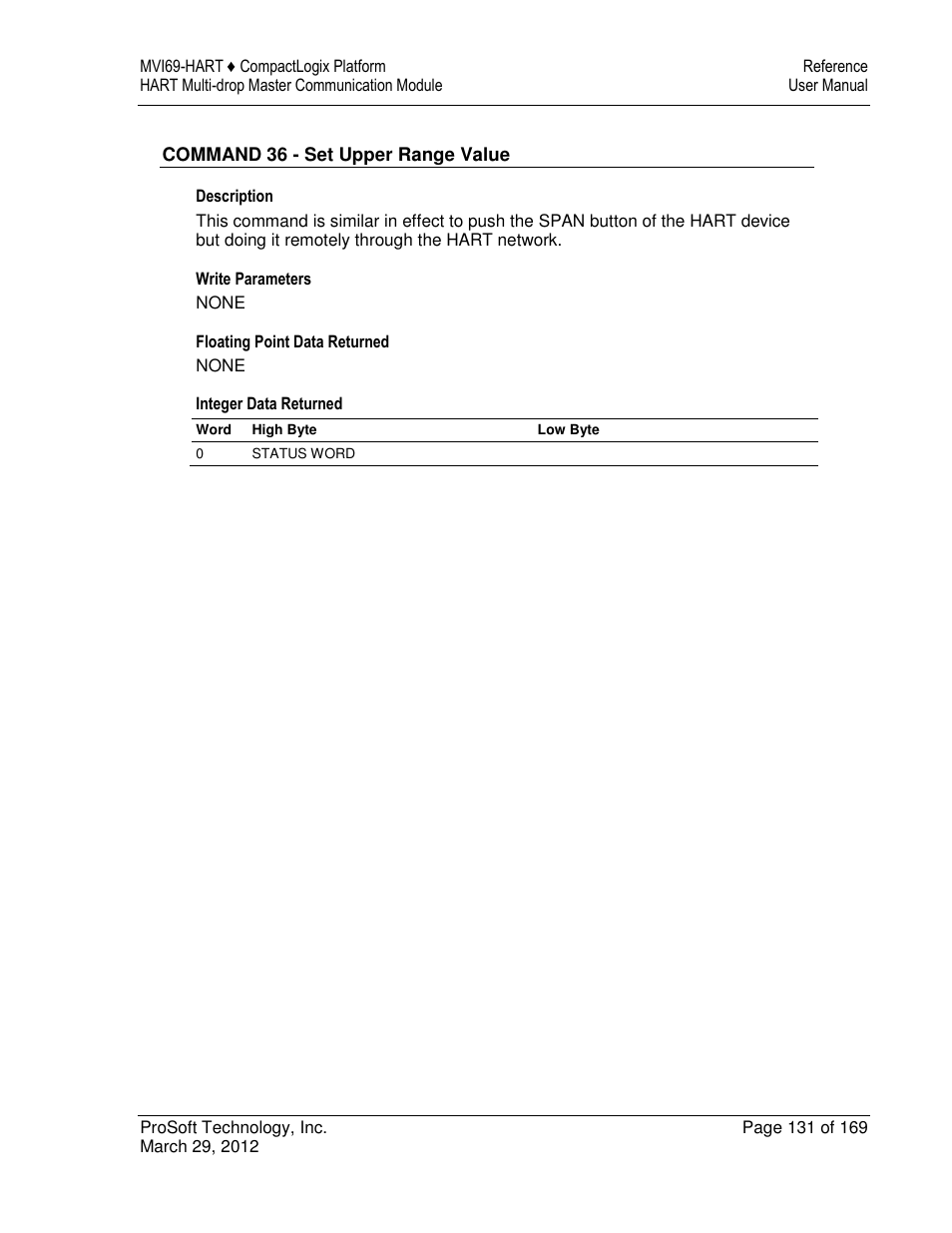 ProSoft Technology MVI69-HART User Manual | Page 131 / 169