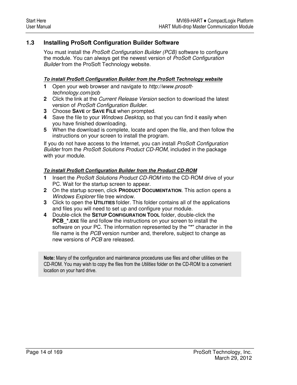 ProSoft Technology MVI69-HART User Manual | Page 14 / 169