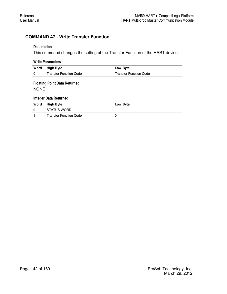 ProSoft Technology MVI69-HART User Manual | Page 142 / 169