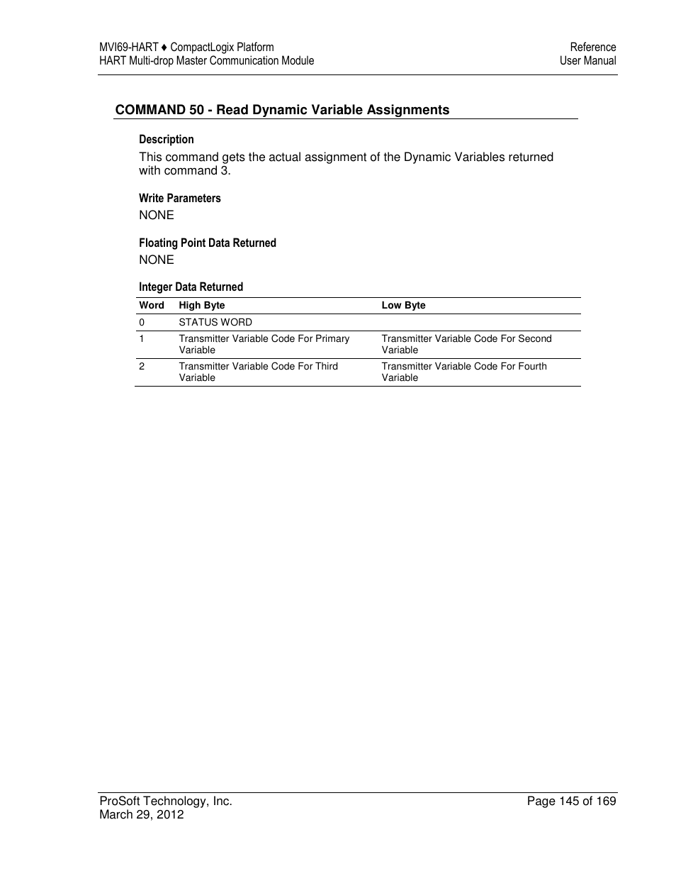 ProSoft Technology MVI69-HART User Manual | Page 145 / 169