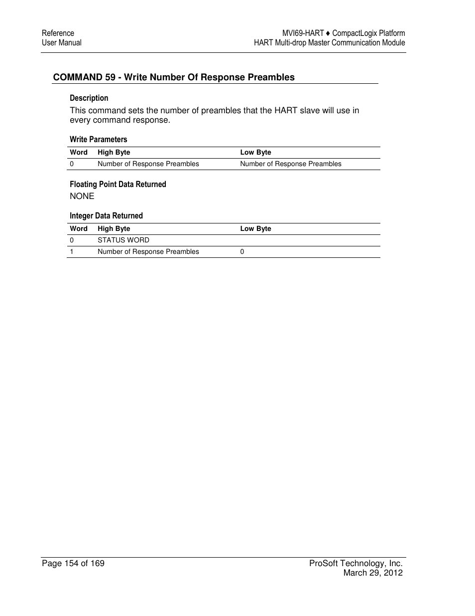 ProSoft Technology MVI69-HART User Manual | Page 154 / 169