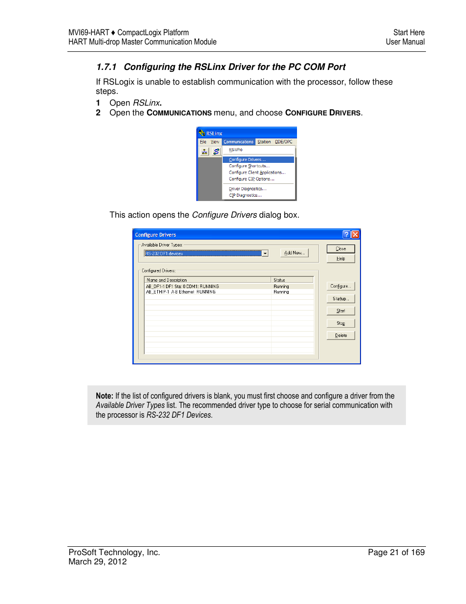 ProSoft Technology MVI69-HART User Manual | Page 21 / 169