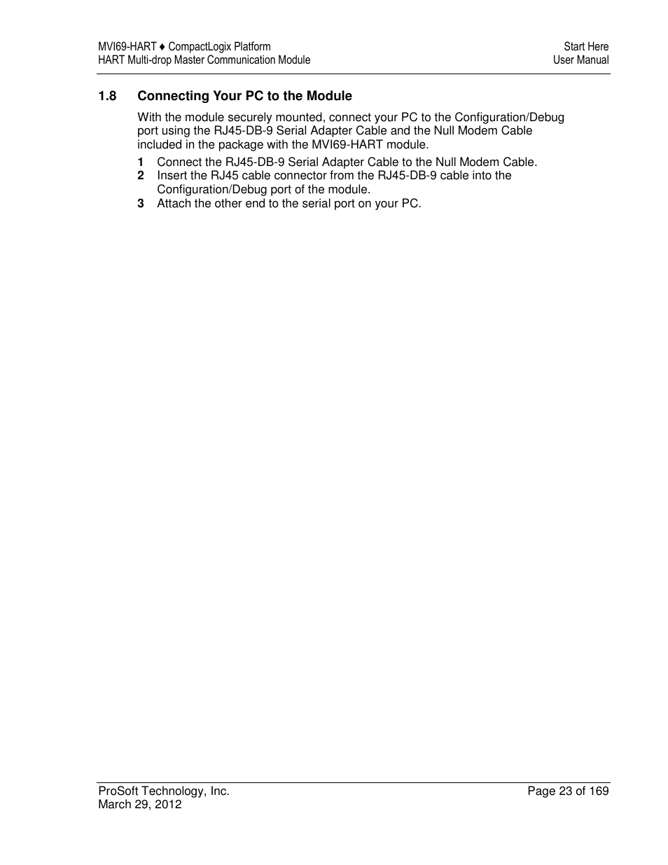 ProSoft Technology MVI69-HART User Manual | Page 23 / 169