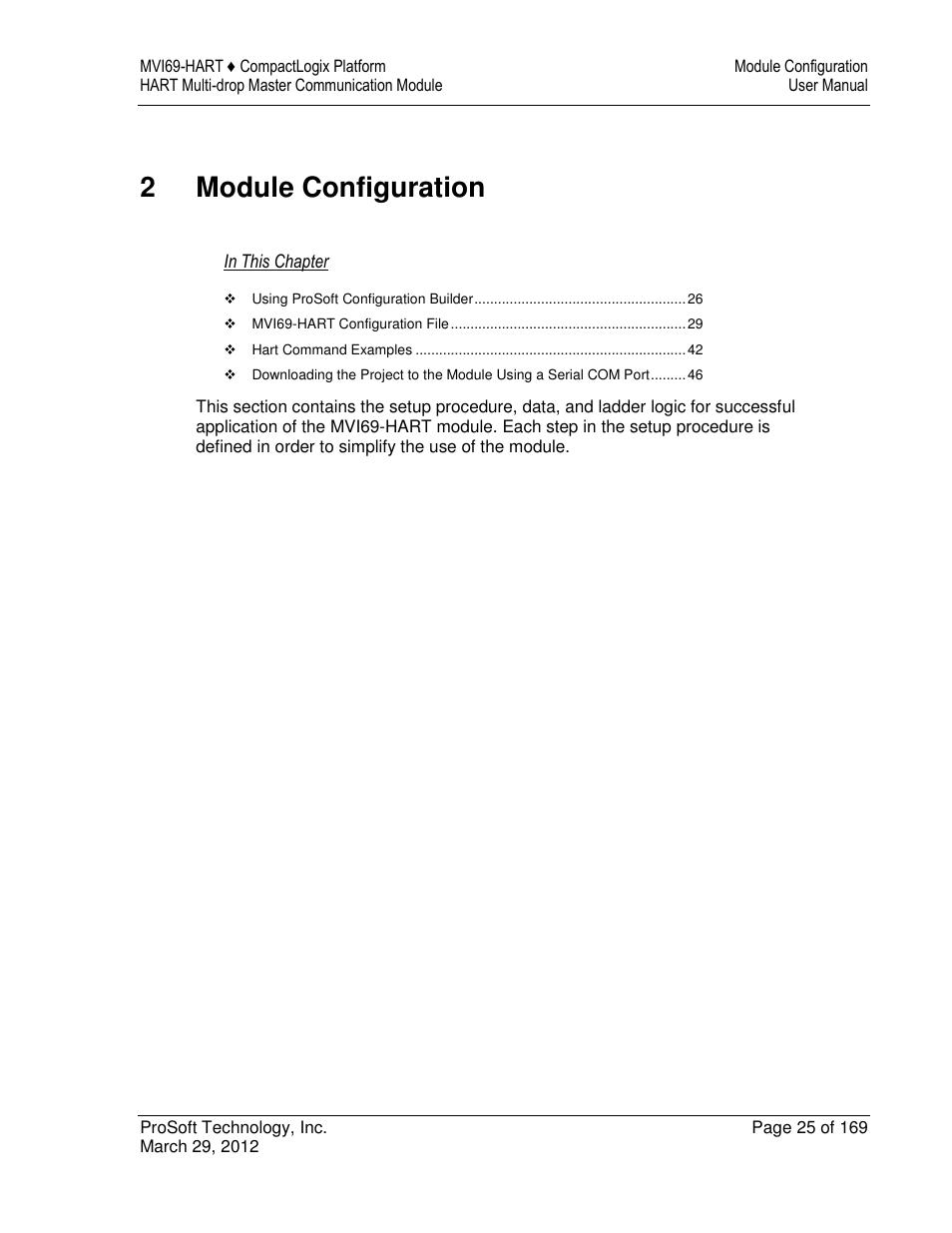 2module configuration | ProSoft Technology MVI69-HART User Manual | Page 25 / 169