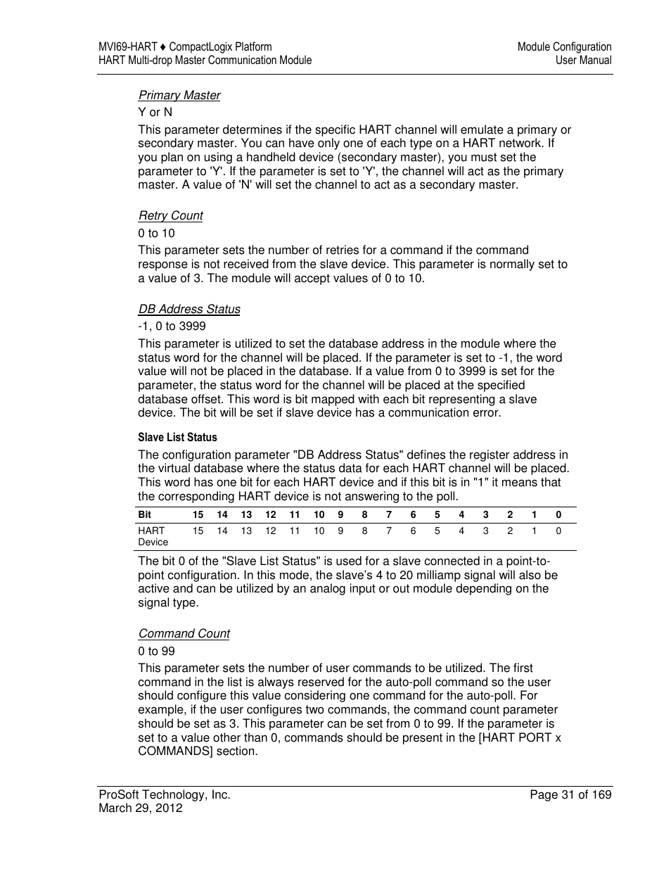 ProSoft Technology MVI69-HART User Manual | Page 31 / 169