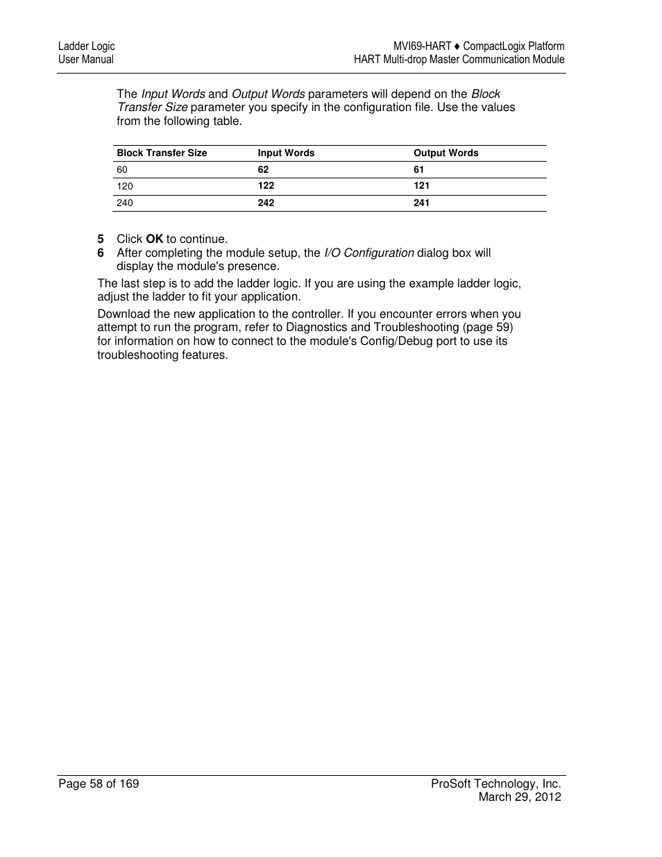 ProSoft Technology MVI69-HART User Manual | Page 58 / 169