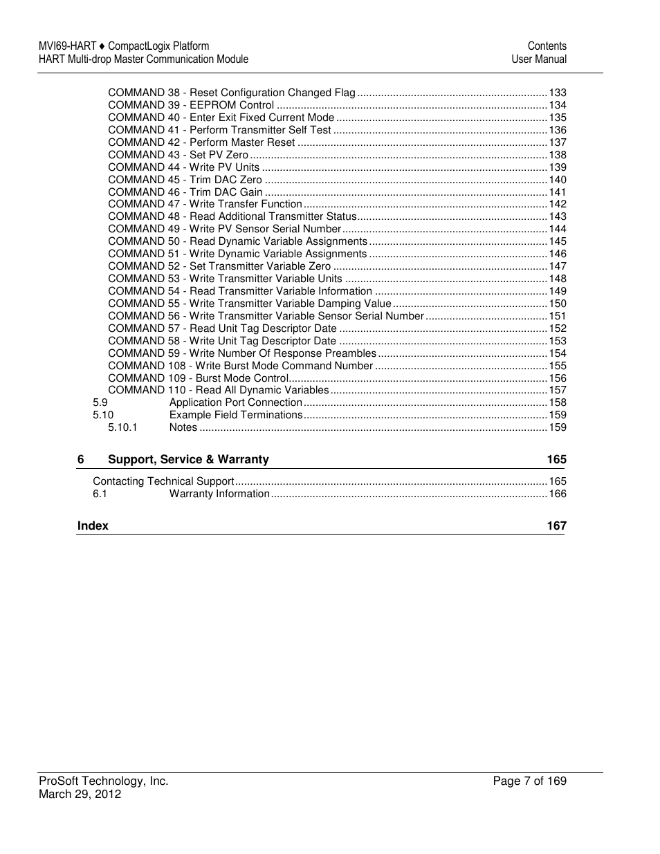 ProSoft Technology MVI69-HART User Manual | Page 7 / 169