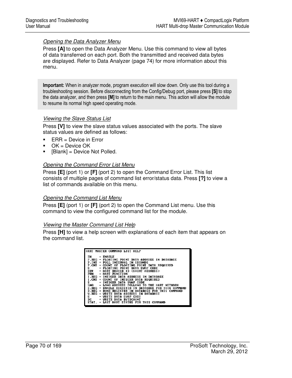 ProSoft Technology MVI69-HART User Manual | Page 70 / 169