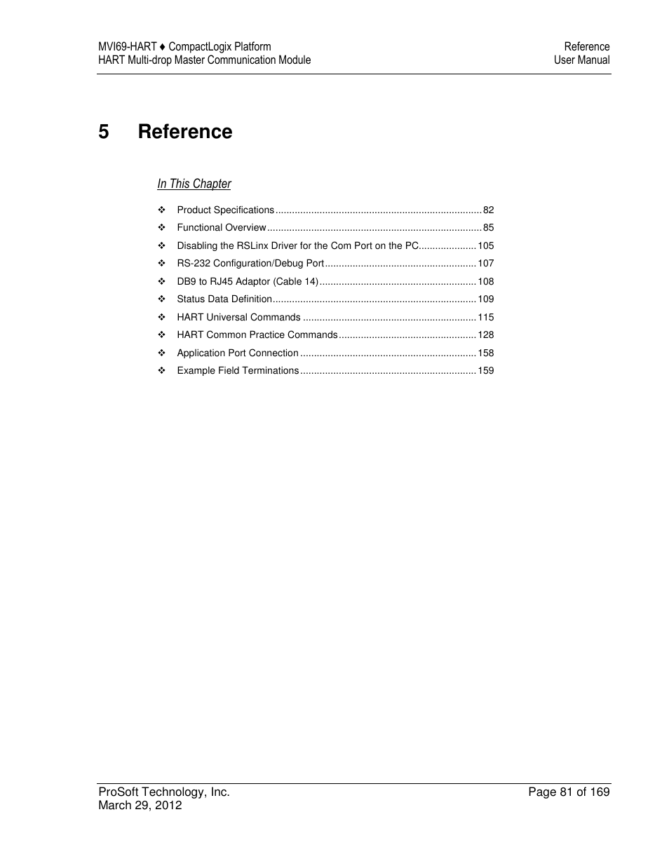 5reference | ProSoft Technology MVI69-HART User Manual | Page 81 / 169