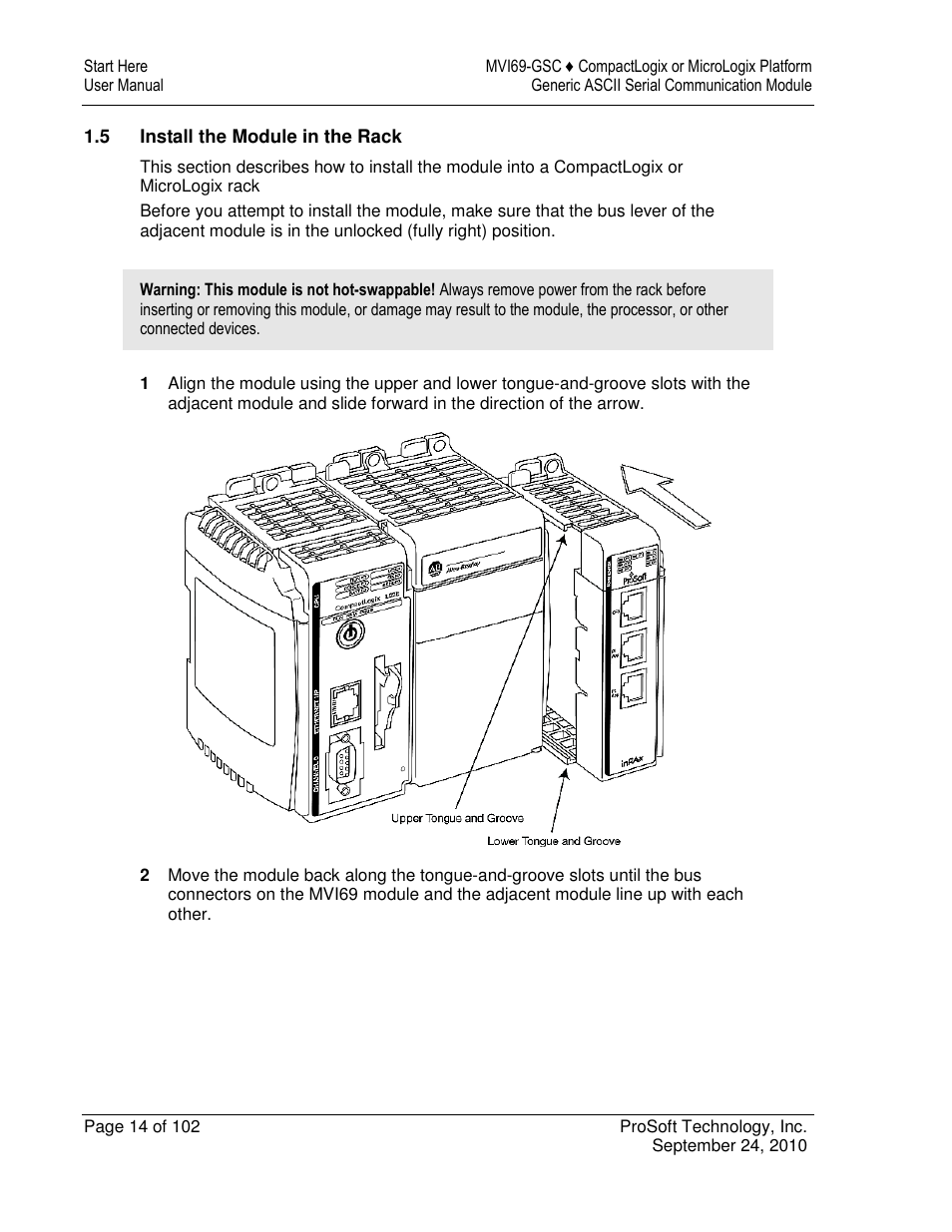 ProSoft Technology MVI69-GSC User Manual | Page 14 / 102
