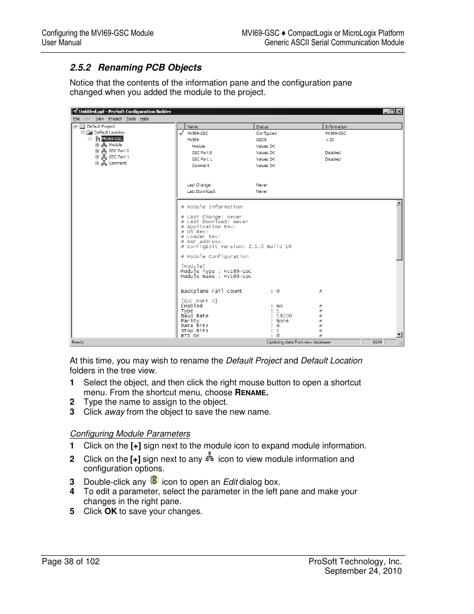 ProSoft Technology MVI69-GSC User Manual | Page 38 / 102