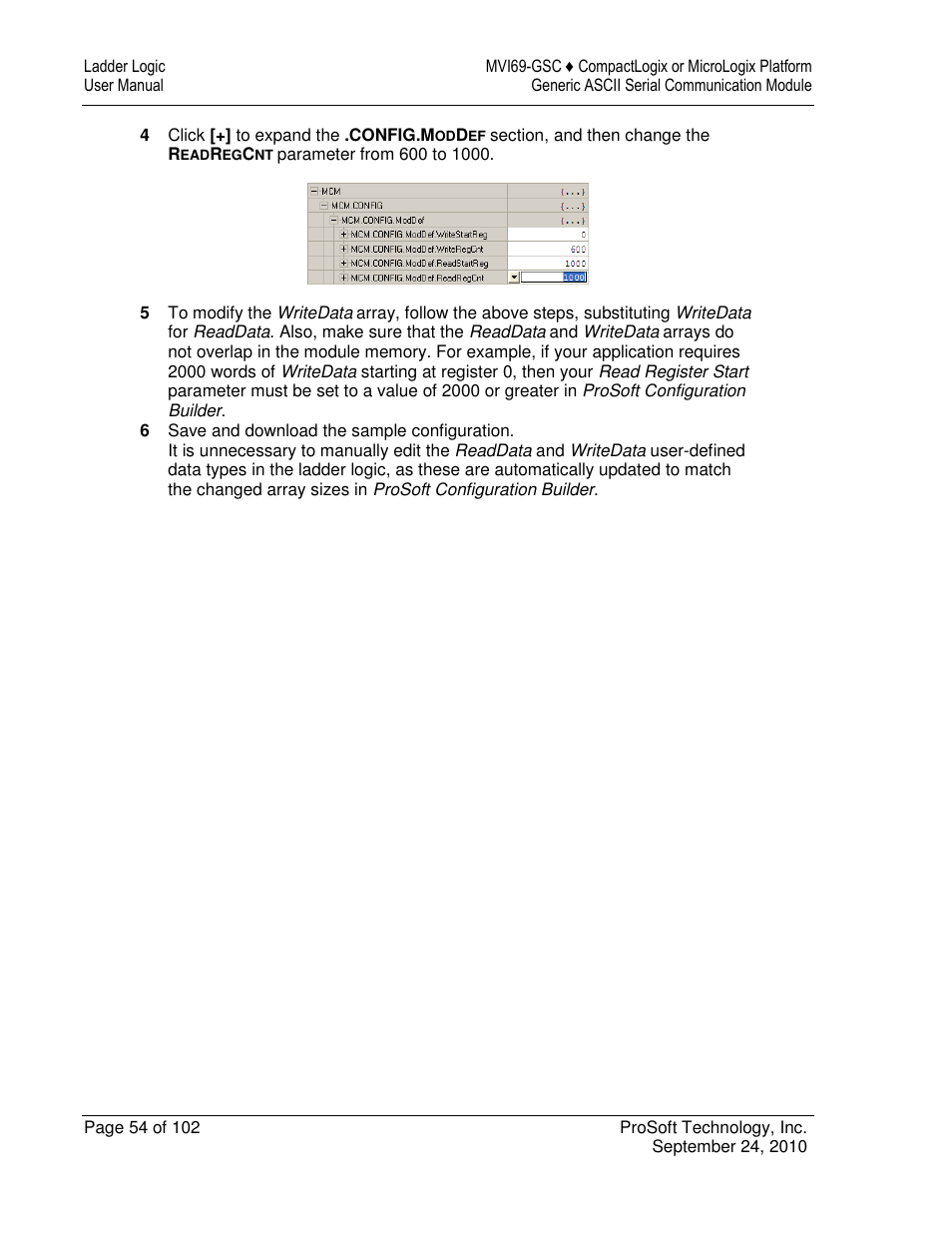 ProSoft Technology MVI69-GSC User Manual | Page 54 / 102