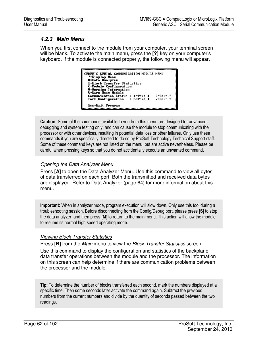 ProSoft Technology MVI69-GSC User Manual | Page 62 / 102