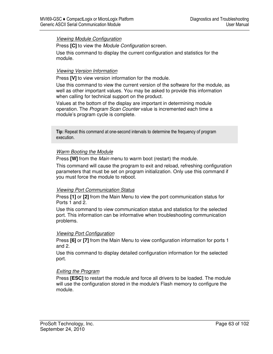 ProSoft Technology MVI69-GSC User Manual | Page 63 / 102